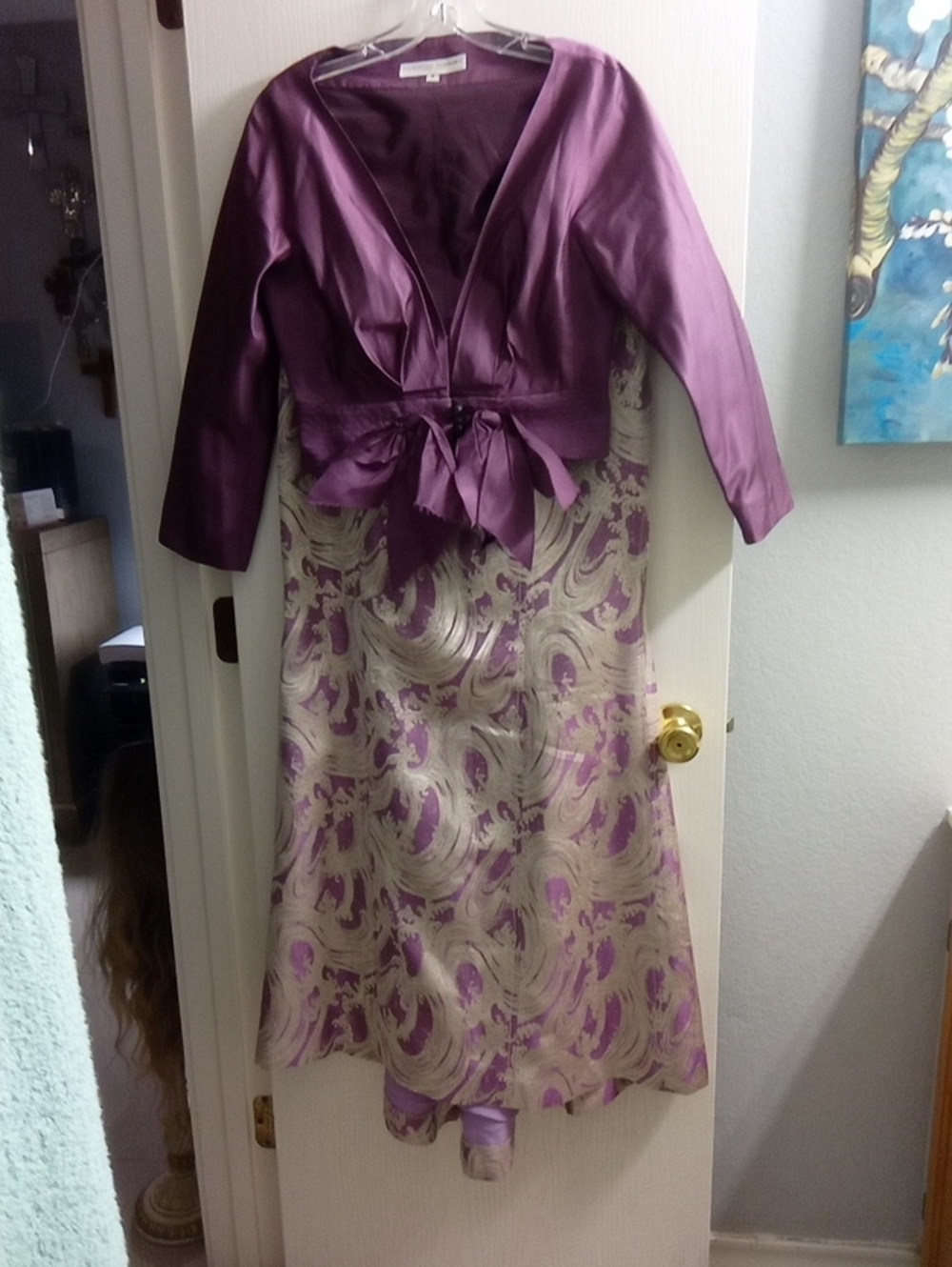 Carolina Herrera Plum Satin Blouse